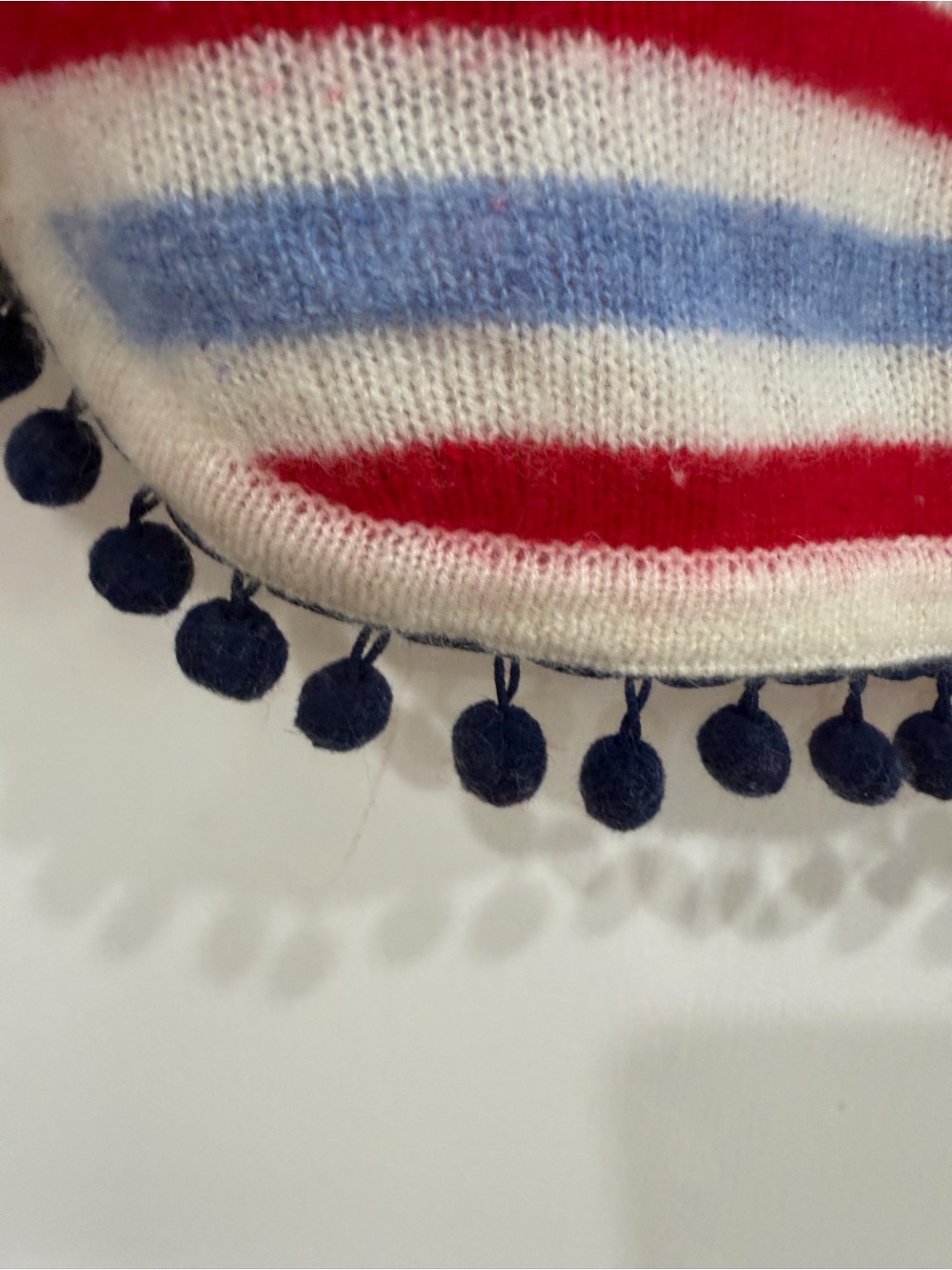 Two Bees Cashmere Striped Cashmere Sweater in Red, Blue & Cream L - Picture 4 of 9